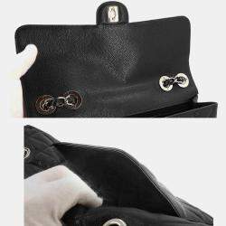 Chanel Black Caviar Leather Jumbo Classic Single Flap Shoulder Bag