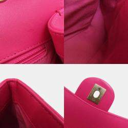 Pre Owned Chanel Pink Leather Mini Mademoiselle Chic Shoulder Bag
