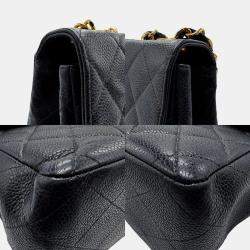 Chanel Black Caviar Leather Jumbo Classic Single Flap Shoulder Bag