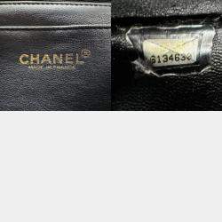 Chanel Black Caviar Leather Jumbo Classic Single Flap Shoulder Bag