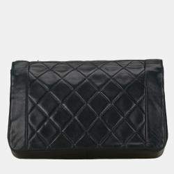 Pre Owned Chanel Black Leather Diana Flap Bag