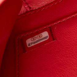 Chanel Red Leather Small Filigree Shoulder Bag