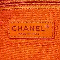 Chanel Orange Canvas Small Deauville Tote Bag