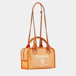 Chanel Orange Canvas Small Deauville Tote Bag