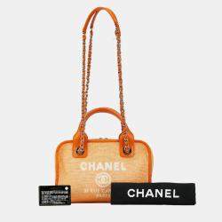 Chanel Orange Canvas Small Deauville Tote Bag