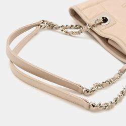 Chanel Beige Leather Small Deauville Tote Bag