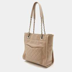Chanel Beige Leather Small Deauville Tote Bag