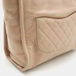 Chanel Beige Leather Small Deauville Tote Bag