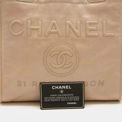 Chanel Beige Leather Small Deauville Tote Bag