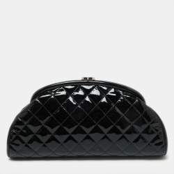 Chanel Black Quilted Patent Leather Timeless Clutch