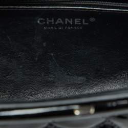 Chanel Black Quilted Patent Leather Timeless Clutch