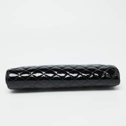 Chanel Black Quilted Patent Leather Timeless Clutch