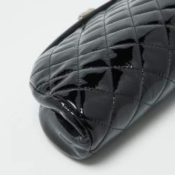 Chanel Black Quilted Patent Leather Timeless Clutch