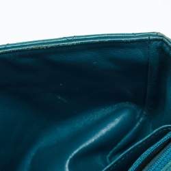 Pre Owned Chanel Green Quilted Leather Jumbo Classic Double Flap Bag