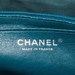 Pre Owned Chanel Green Quilted Leather Jumbo Classic Double Flap Bag