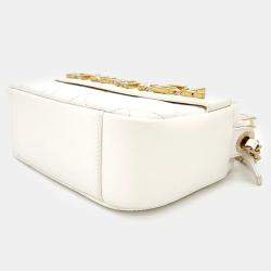 Pre Owned Chanel White Leather Camera Shoulder Bag