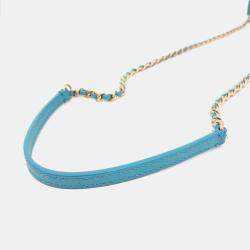 Chanel Blue Leather Chain Mini Crossbody bag
