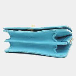 Chanel Blue Leather Chain Mini Crossbody bag