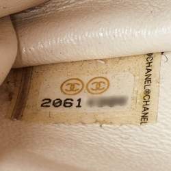 Pre Owned Chanel Pearl Beige Quilted Caviar Leather New Mini Classic Flap Bag
