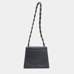 Chanel Black Caviar Leather Classic Twisted Strap Shoulder Bag