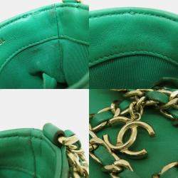 Chanel Green Lambskin Tech Me Out Clutch With Chain