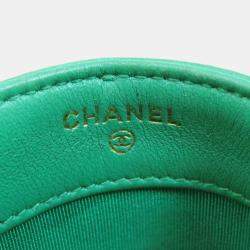 Chanel Green Lambskin Tech Me Out Clutch With Chain