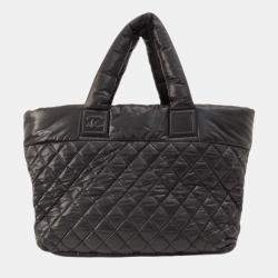 Chanel Black Quilted Nylon Medium Coco Cocoon Reversible Tote Bag
