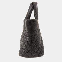 Chanel Black Quilted Nylon Medium Coco Cocoon Reversible Tote Bag