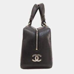 Chanel Black Lambskin Mademoiselle Ligne Bowler Satchel Bag