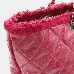 Chanel Pink PVC and Tweed Funny Tote Bag
