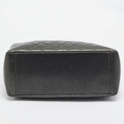 Chanel Dark Grey Quilted Caviar Leather GST Tote