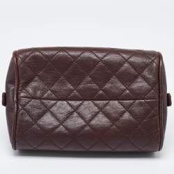 Pre Owned Chanel Brown Quilted Leather Mini Timeless CC Bowler Bag