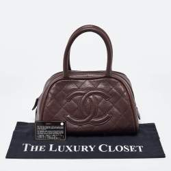 Pre Owned Chanel Brown Quilted Leather Mini Timeless CC Bowler Bag