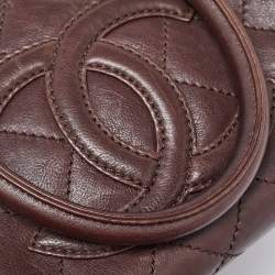 Pre Owned Chanel Brown Quilted Leather Mini Timeless CC Bowler Bag