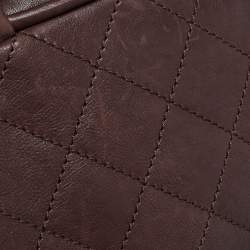 Pre Owned Chanel Brown Quilted Leather Mini Timeless CC Bowler Bag