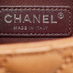 Pre Owned Chanel Brown Caviar Leather Large Quilted Coco Top Handle Bag