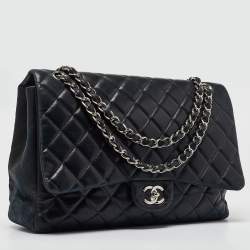 Chanel Black Quilted Leather Maxi Classic Single Flap Bag