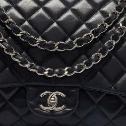 Chanel Black Quilted Leather Maxi Classic Single Flap Bag