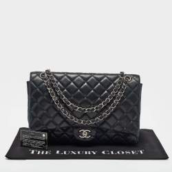 Chanel Black Quilted Leather Maxi Classic Single Flap Bag