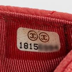Chanel Coral Pink Quilted Caviar Leather CC Flap Wallet on Chain