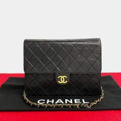  Chanel Black Quilted Lambskin Flap Bag