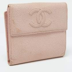 Chanel Pink Caviar Leather CC Compact Wallet