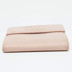 Chanel Pink Caviar Leather CC Compact Wallet