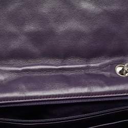 مملوكة مسبقًا Chanel Plum Quilted Patent Leather Jumbo Classic Single Flap Bag