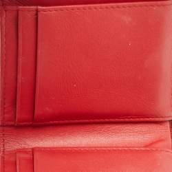 Chanel Red Quilted Caviar Leather Boy Compact Wallet