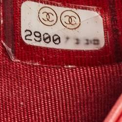 Chanel Red Quilted Caviar Leather Boy Compact Wallet