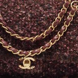 Pre Owned Chanel Multicolor Tweed Medium Classic Double Flap Bag