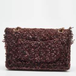 Pre Owned Chanel Multicolor Tweed Medium Classic Double Flap Bag