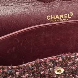 Pre Owned Chanel Multicolor Tweed Medium Classic Double Flap Bag