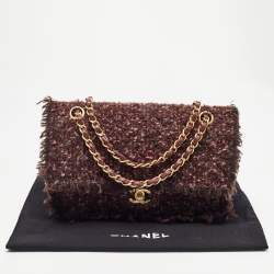 Pre Owned Chanel Multicolor Tweed Medium Classic Double Flap Bag